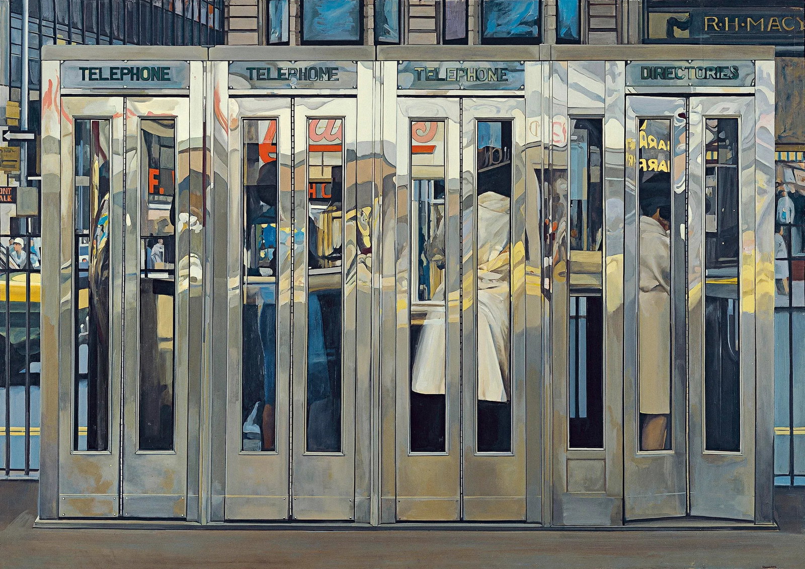 Richard Estes Photorealism 2007 Exhibition Lithograph Telephone Booths New York City, 1967. Spain - 11