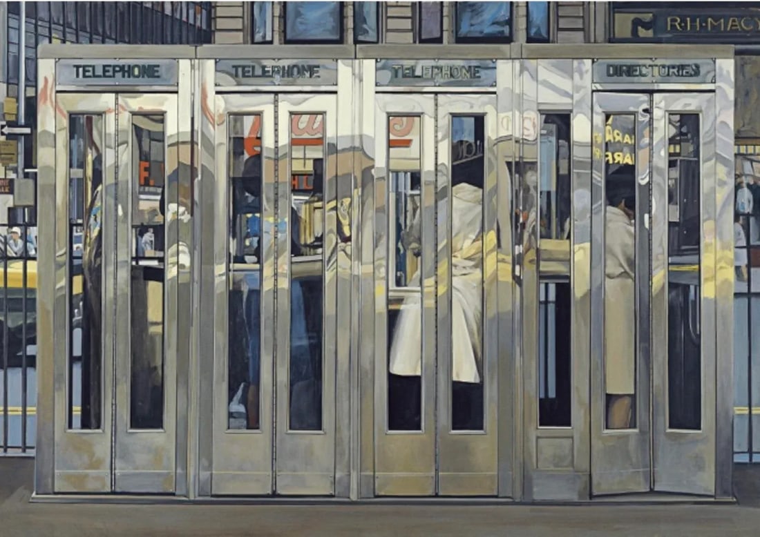 Richard Estes Photorealism 2007 Exhibition Lithograph Telephone Booths New York City, 1967. Spain - 4