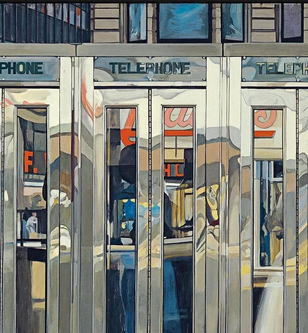 Richard Estes Photorealism 2007 Exhibition Lithograph Telephone Booths New York City, 1967. Spain - 5