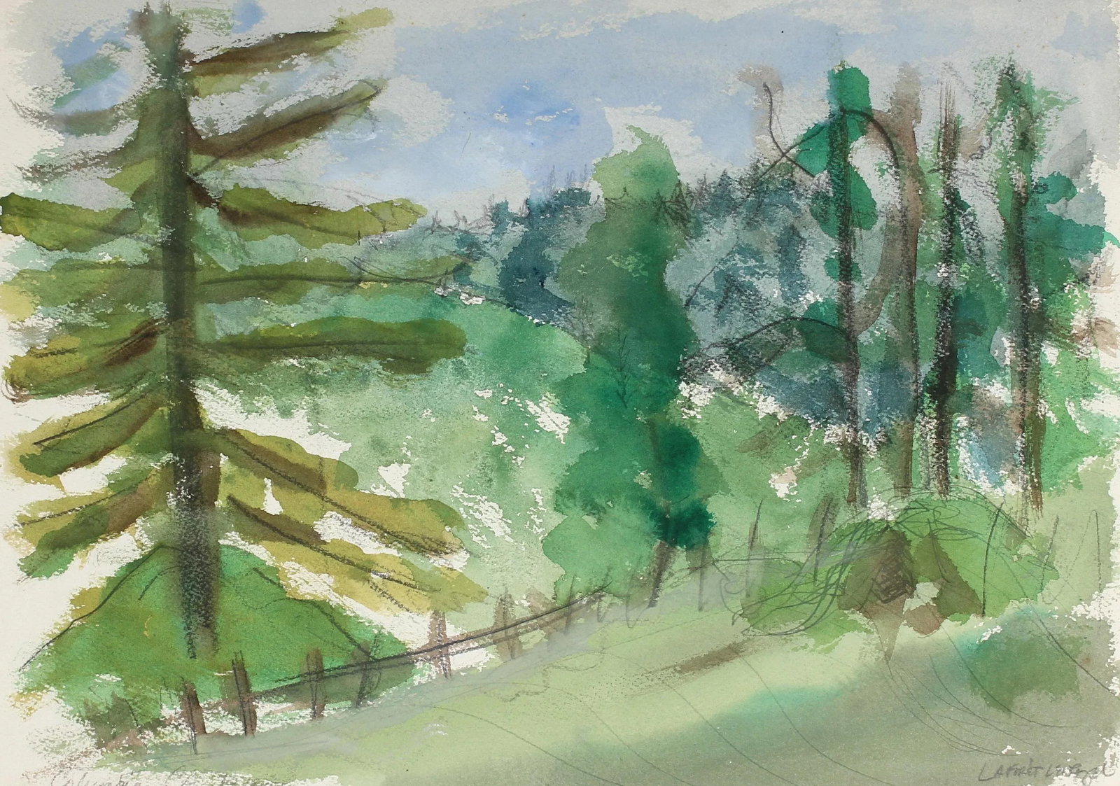 1972 Plein Air Watercolor, Columbia, Ca - 3