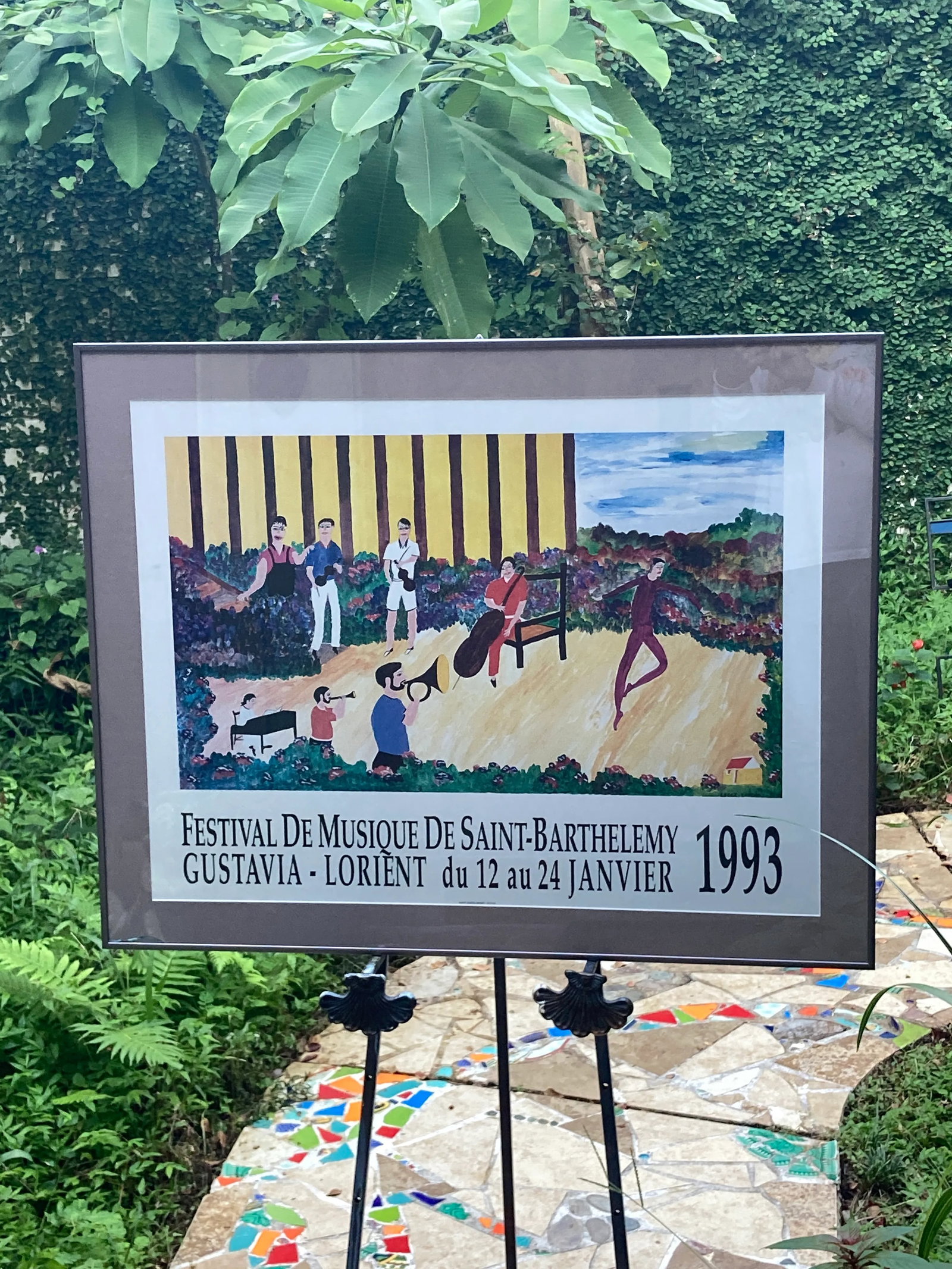 Festival De Musique De Saint-Barthelemy 1993 Original Litho Exhibition Poster Framed - 2