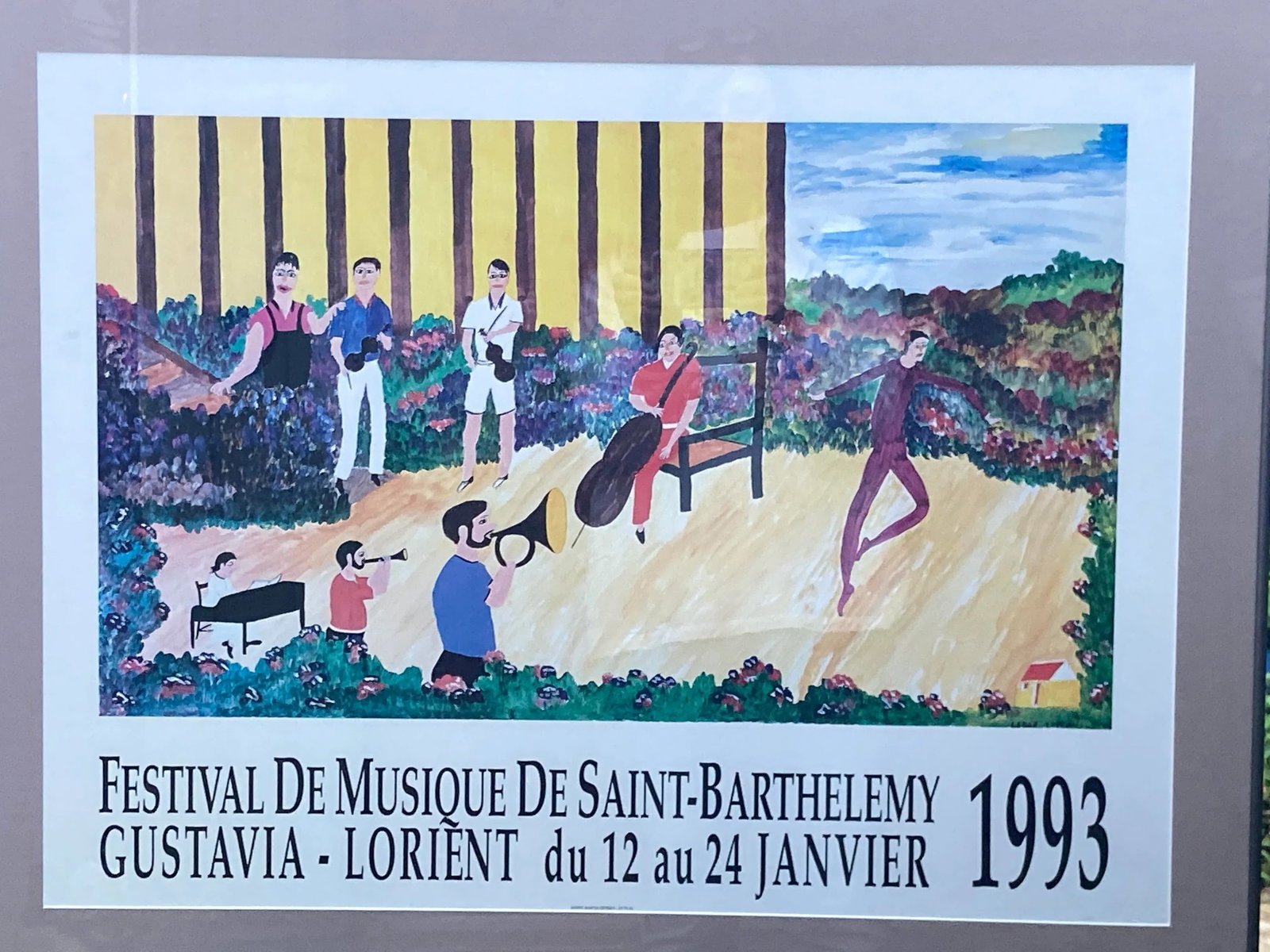 Festival De Musique De Saint-Barthelemy 1993 Original Litho Exhibition Poster Framed - 8