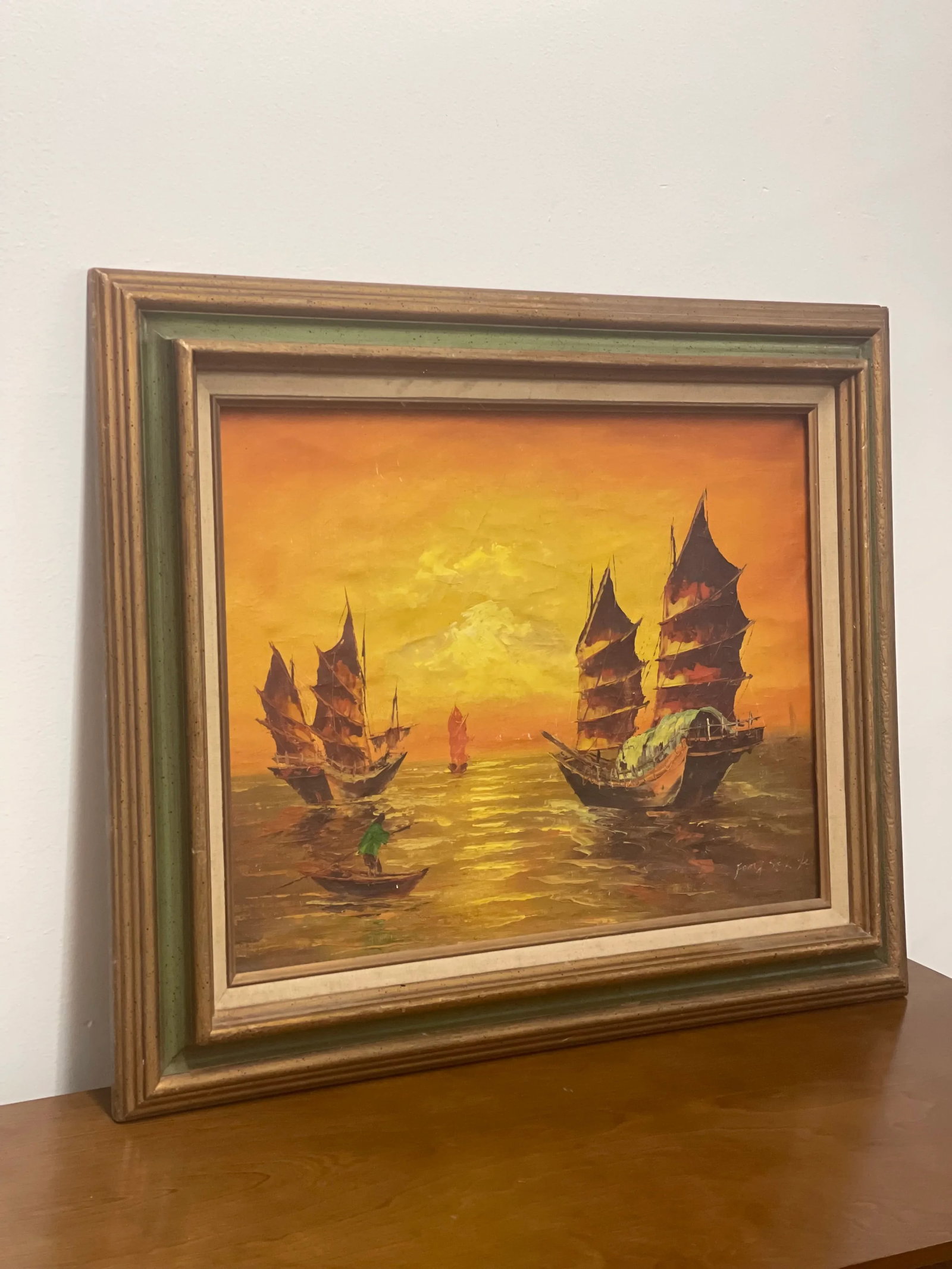 Vintage Signed Mid Century Modern Scenic Painting, Canvas. - 2