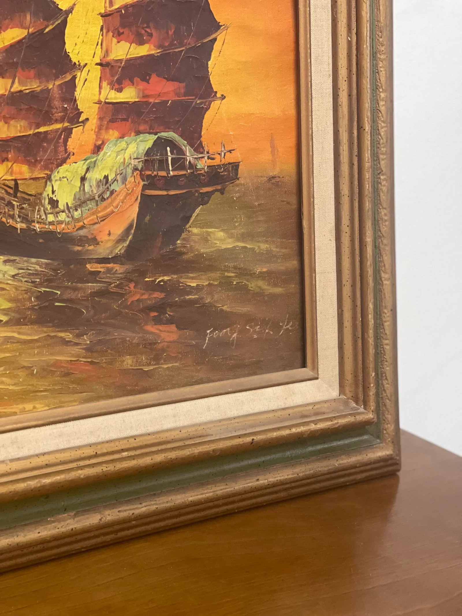 Vintage Signed Mid Century Modern Scenic Painting, Canvas. - 5
