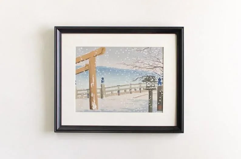 Vintage Framed Signed Original Tomikichiro Tokuriki Woodblock Print - 10
