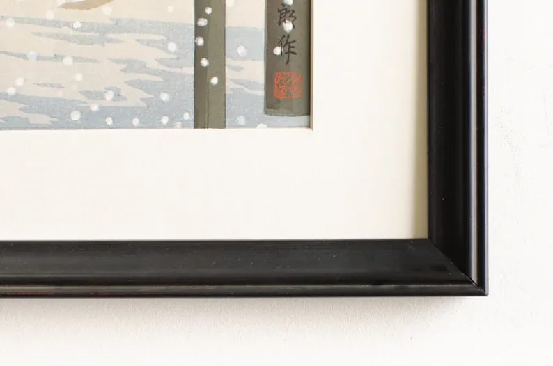 Vintage Framed Signed Original Tomikichiro Tokuriki Woodblock Print - 6