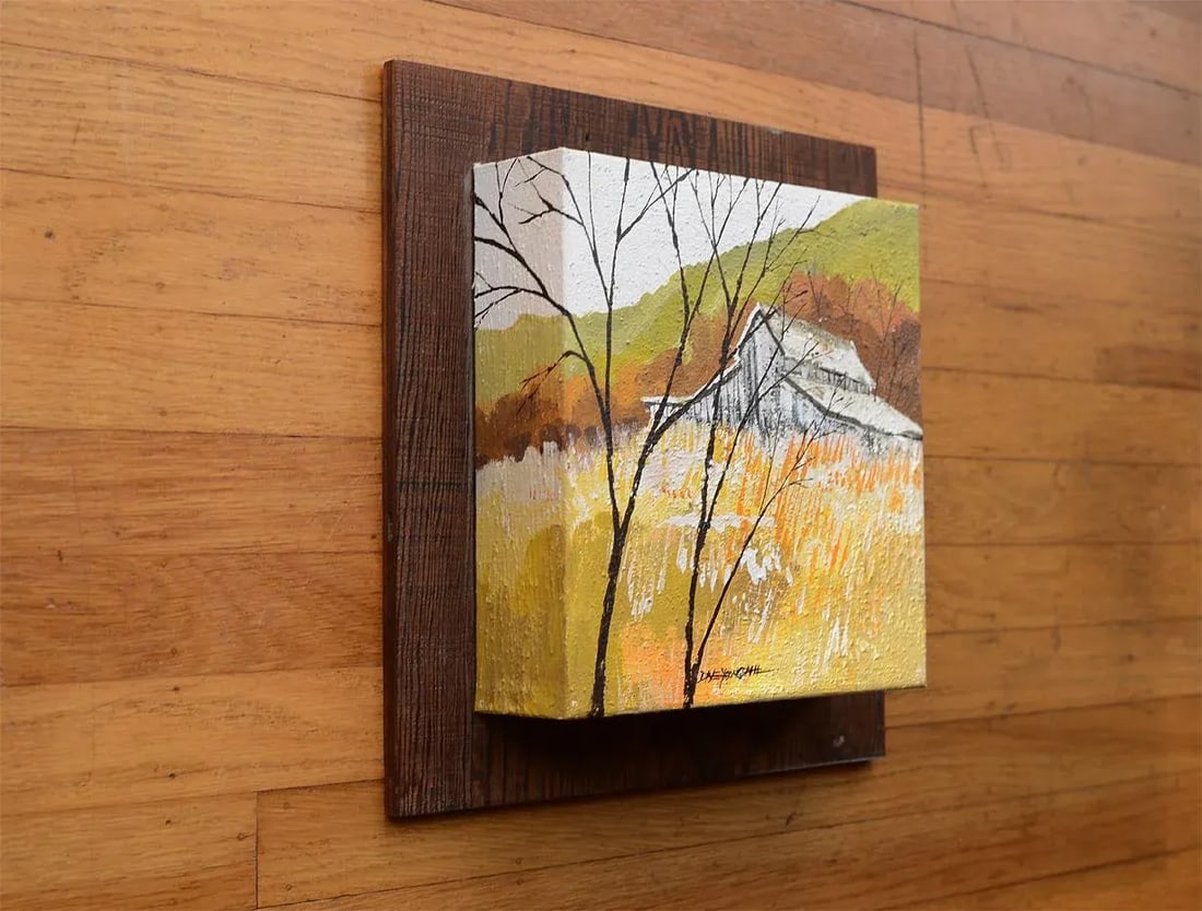 Unique Vintage 1970s Signed 3d Box Landscape Painting - 10