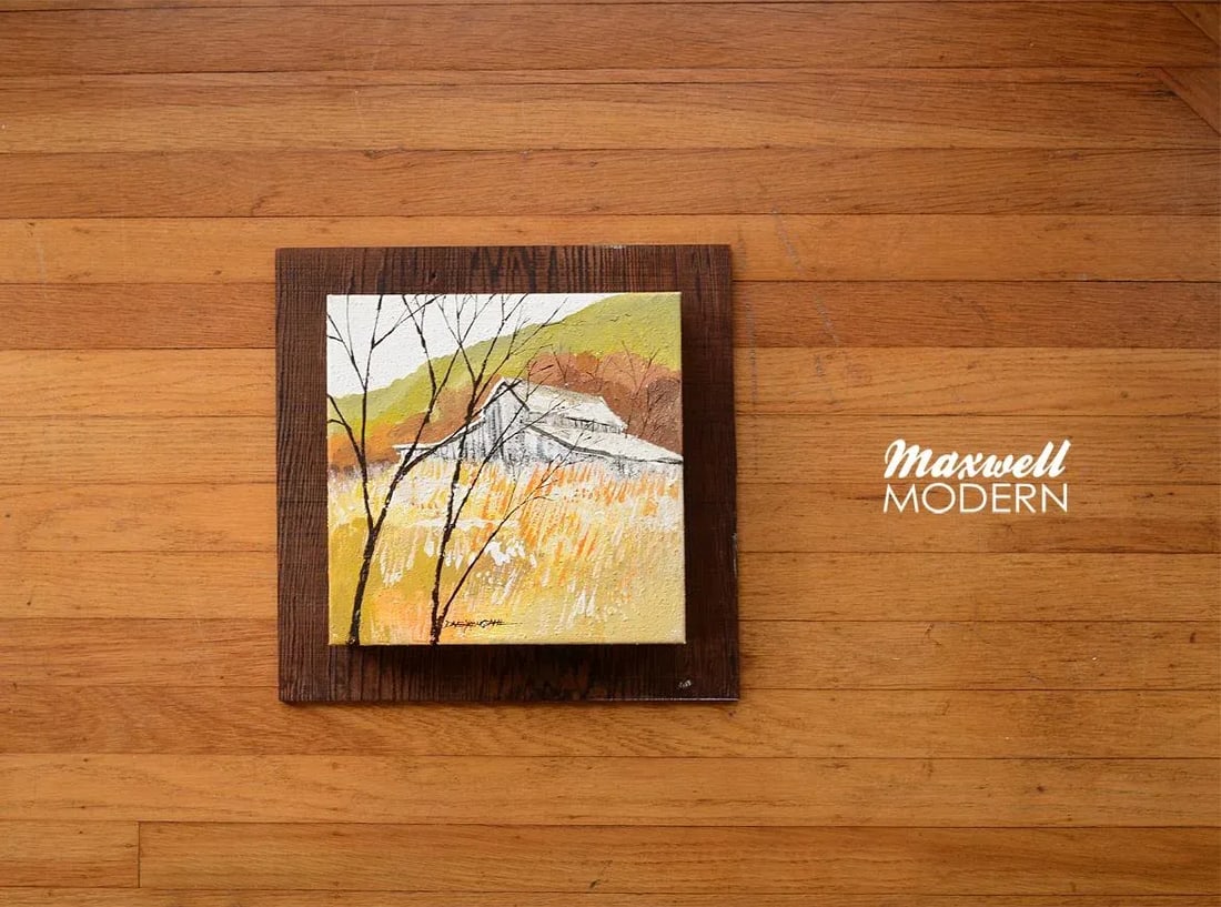Unique Vintage 1970s Signed 3d Box Landscape Painting - 2