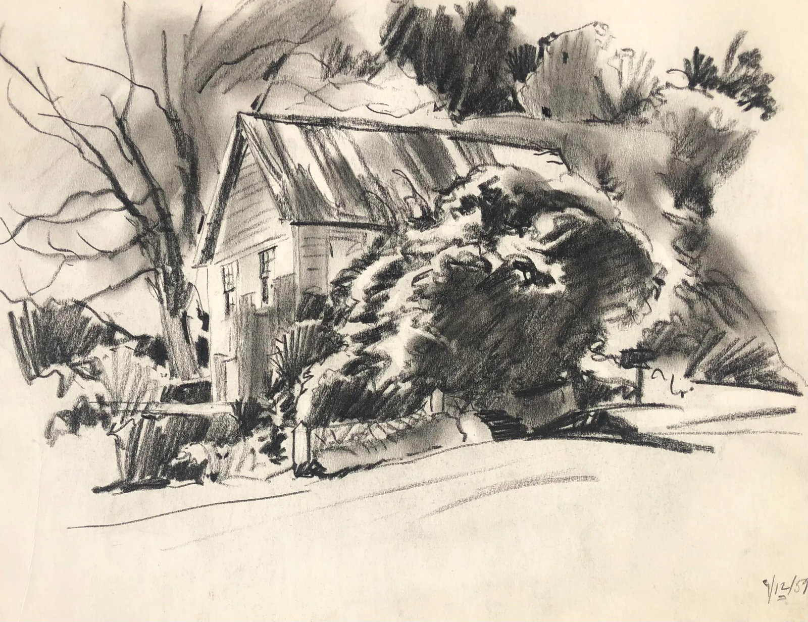1959 Norman Kent New England Drawing - 3