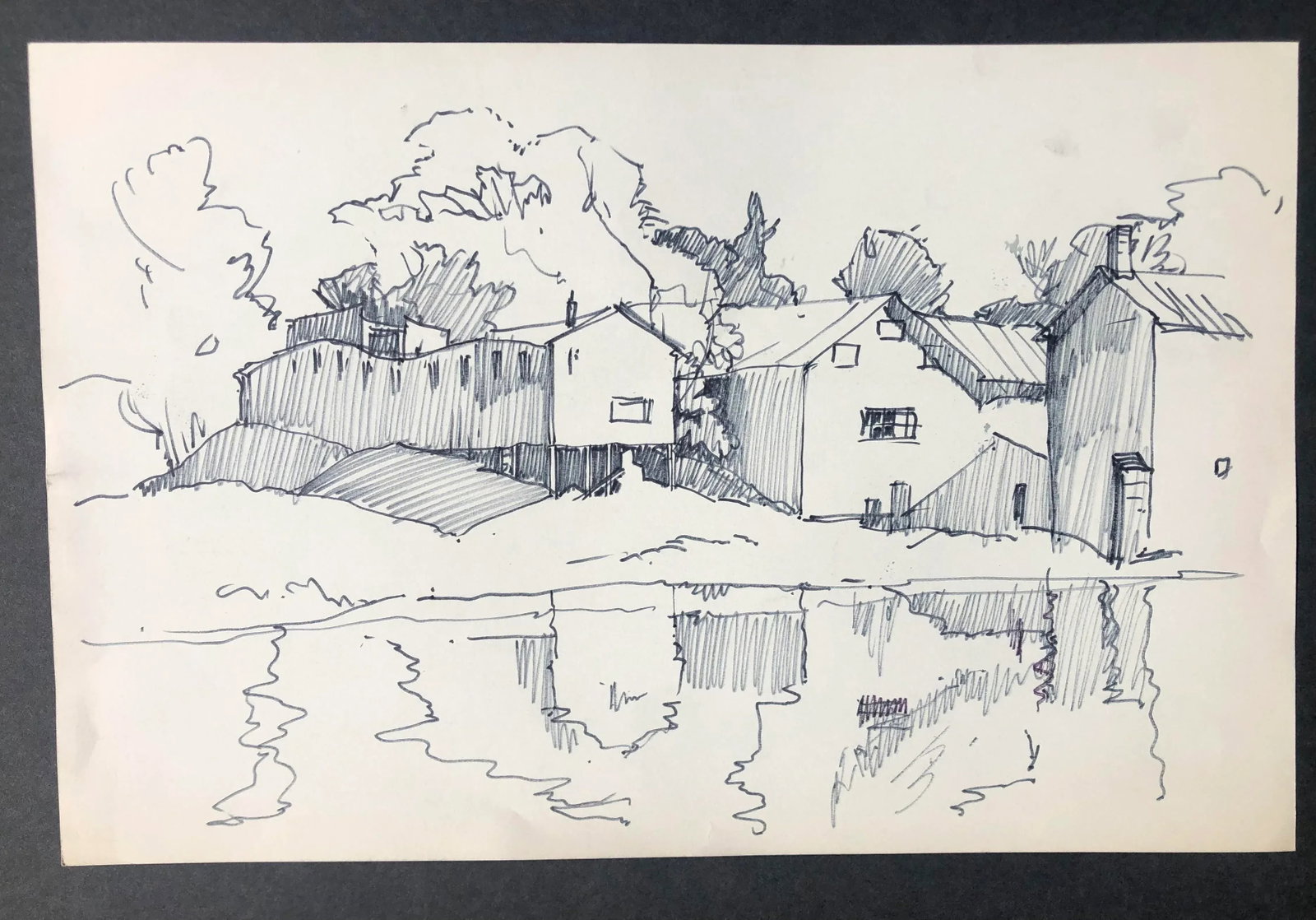 1950s Norman Kent Mill Along River Landscape - 2