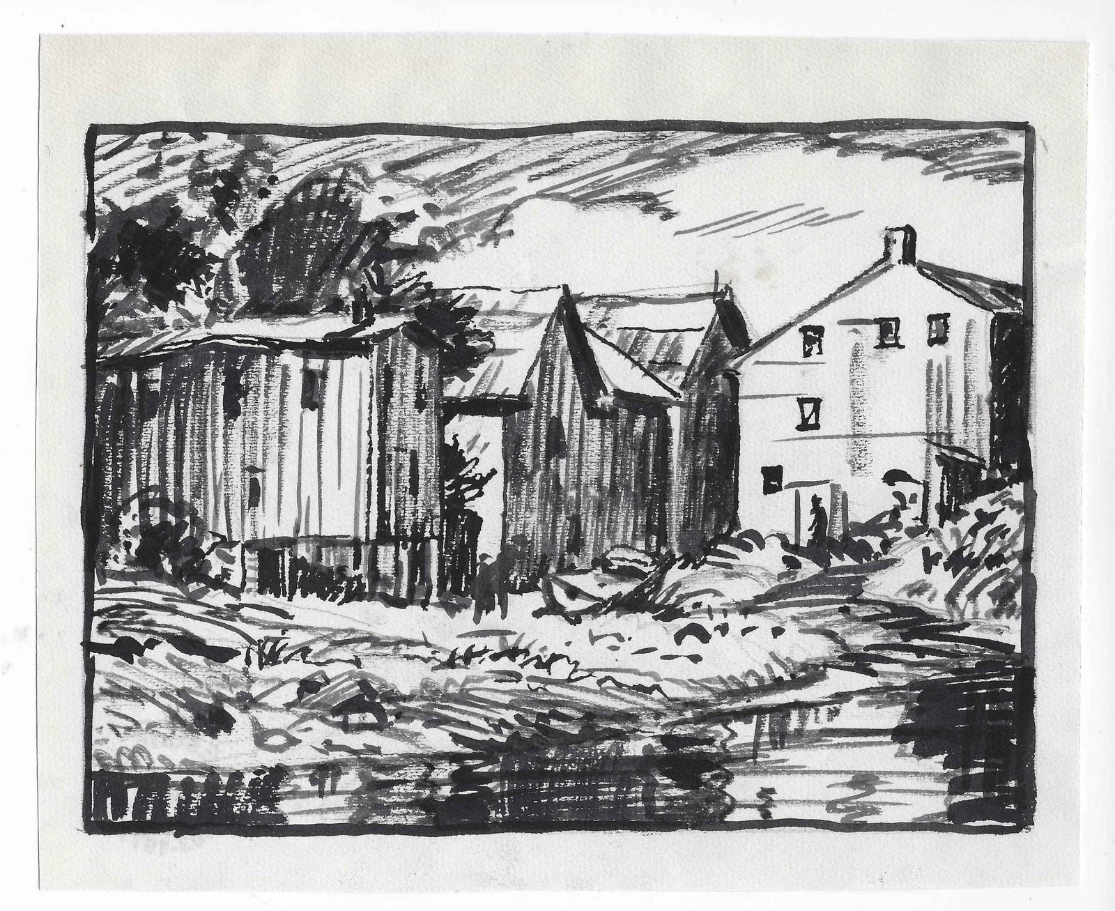 1950s Norman Kent Farm Drawing - 2