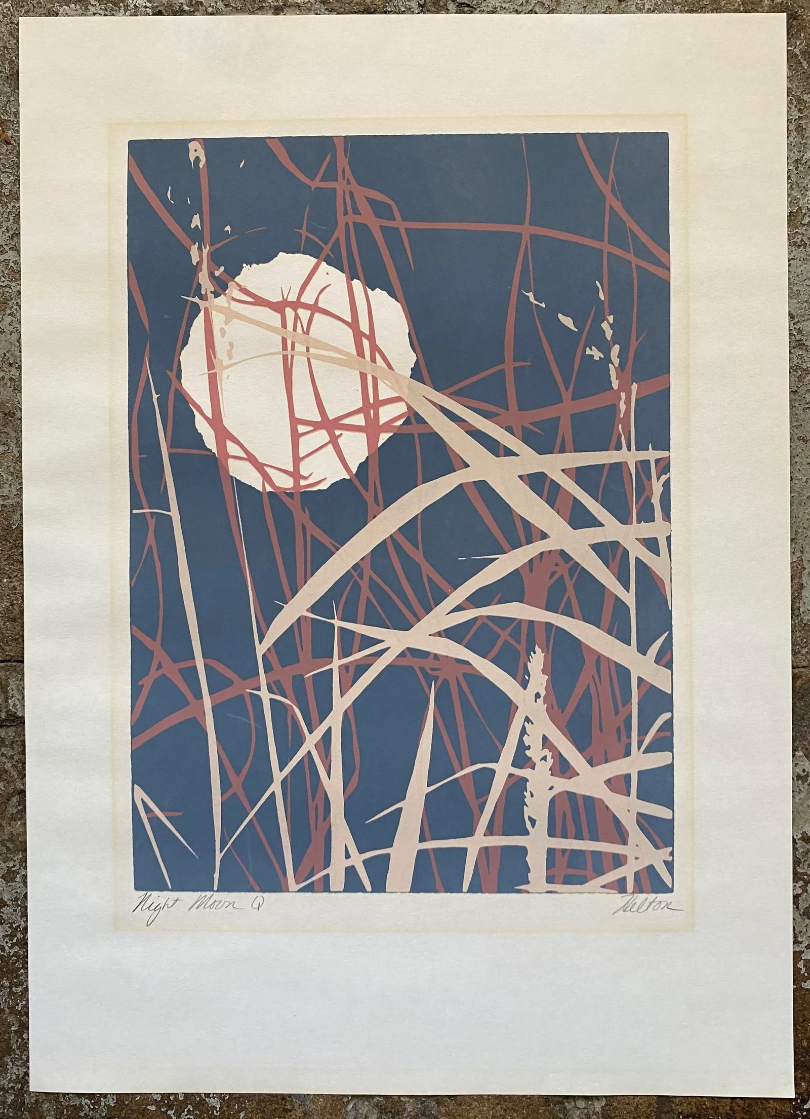 1970s Michael Joe Helton Night Moon Serigraph - 2
