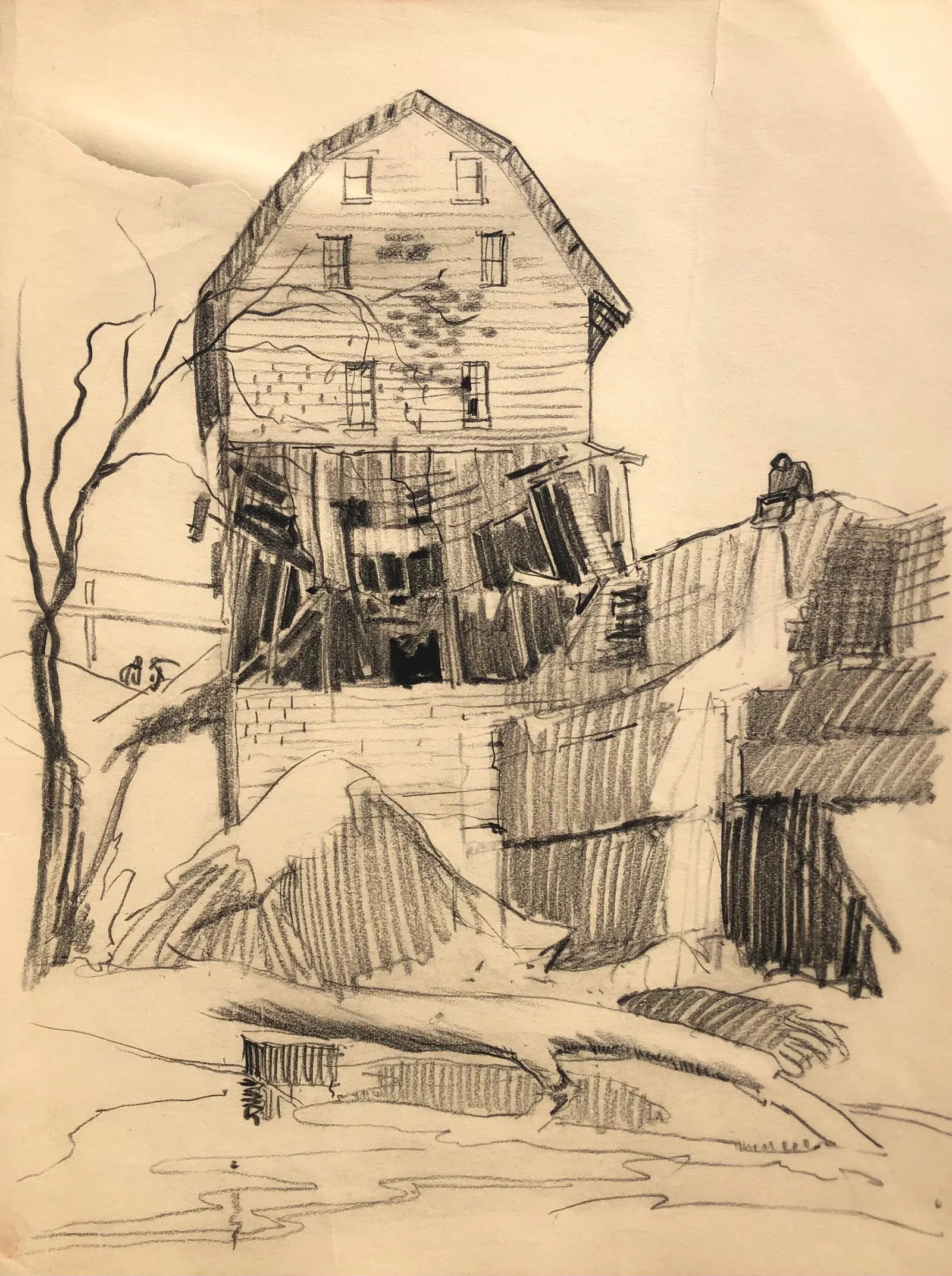 1930s Norman Kent Mill Drawing - 4