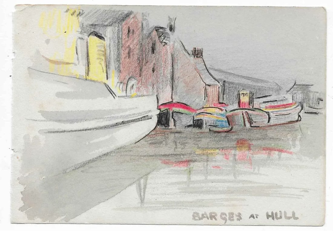 1950s Ivy Attwell Boats at Hull England - 2