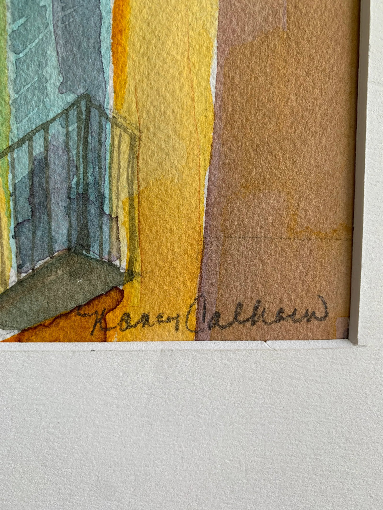 Late 20th Century Signed Watercolor Painting of an Alley Scene - 2