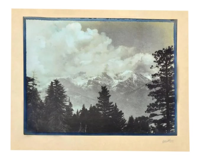 Impression of the High Sierras: "Impression of the High Sierras" a Lithobrome Photograph by Sigismund Blumann (American, 1872-1956). Signed "Sigismund Blumann" lower right. Titled "Impression of the High Sierras" and signed