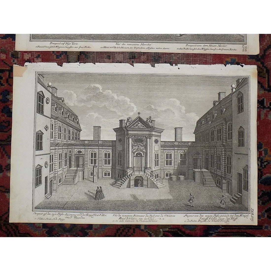 Authentic Antique 18th C. Imperial Folio Architectural Facade & Landscape Copperplate Engravings - A - 3