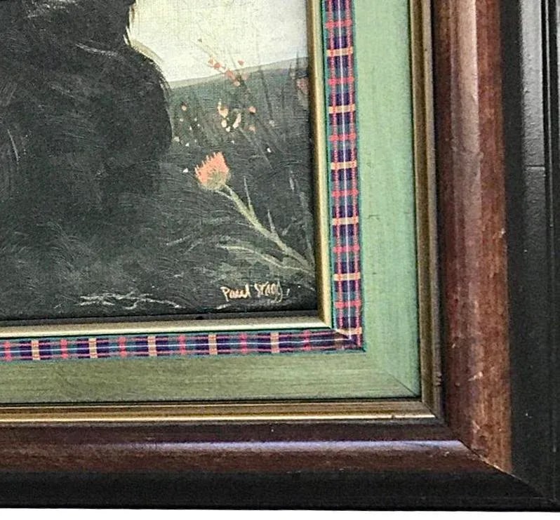 1970s Scottie Scottish Terrier Dog Portrait Oil Painting by Paul Stagg Signed & Framed - 4