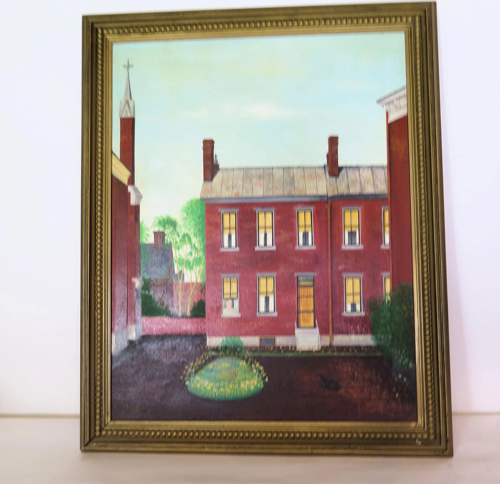 L.S.Lowry Style English Terraced House Acrylic Painting on Birch Board - 7