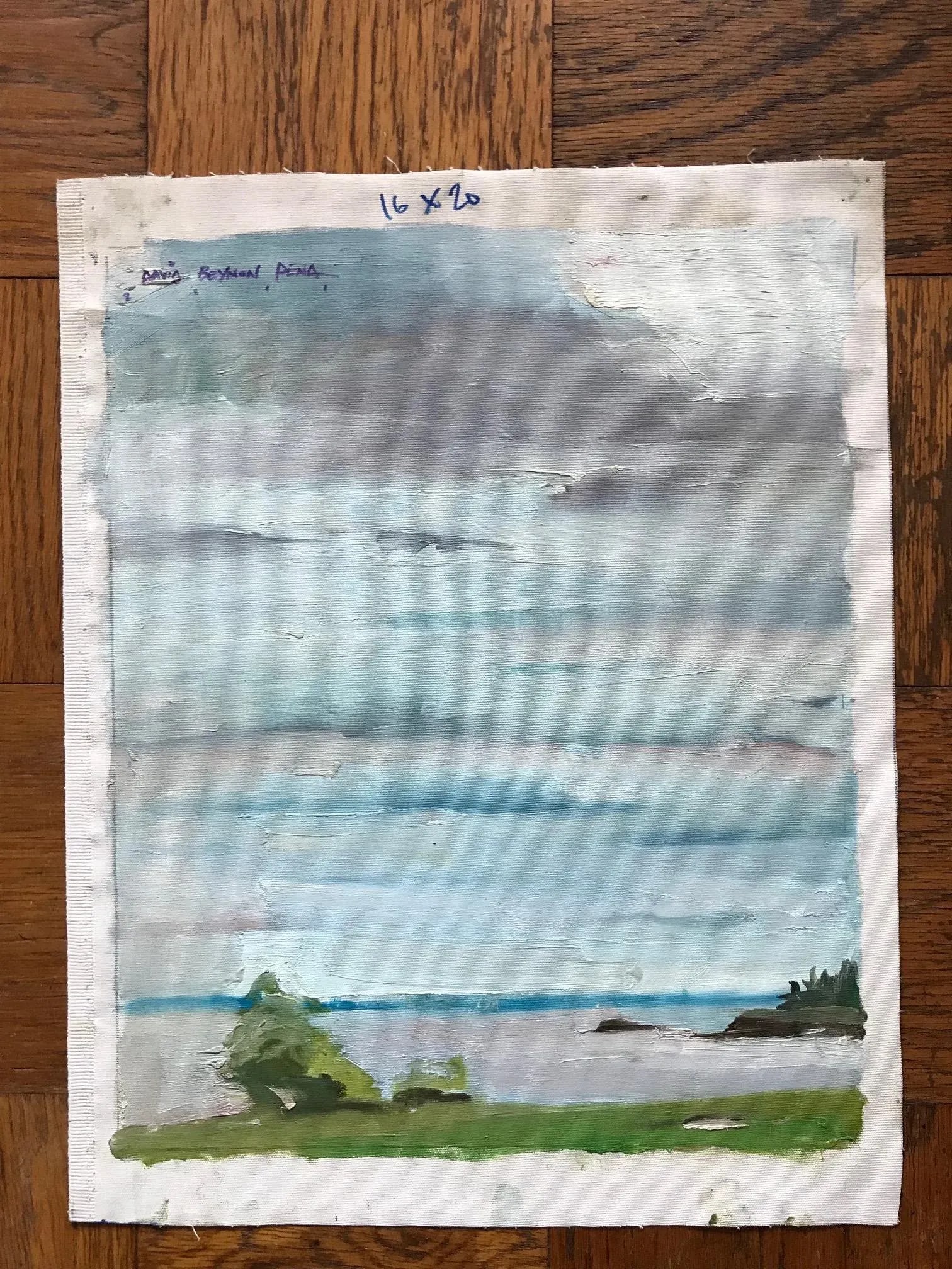 Blue Skies: A Stunning Abstract Oil Painting by David Beynon Pena - 3