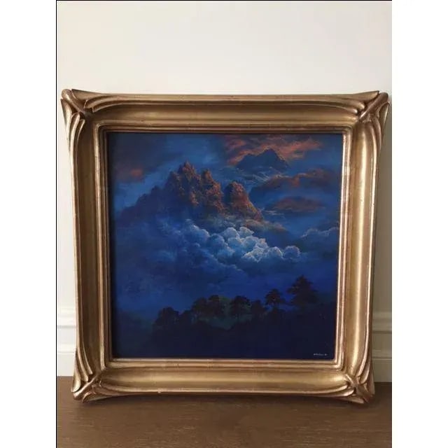 Mark Roland 1984 Clouded Mountain Oil Painting - 3