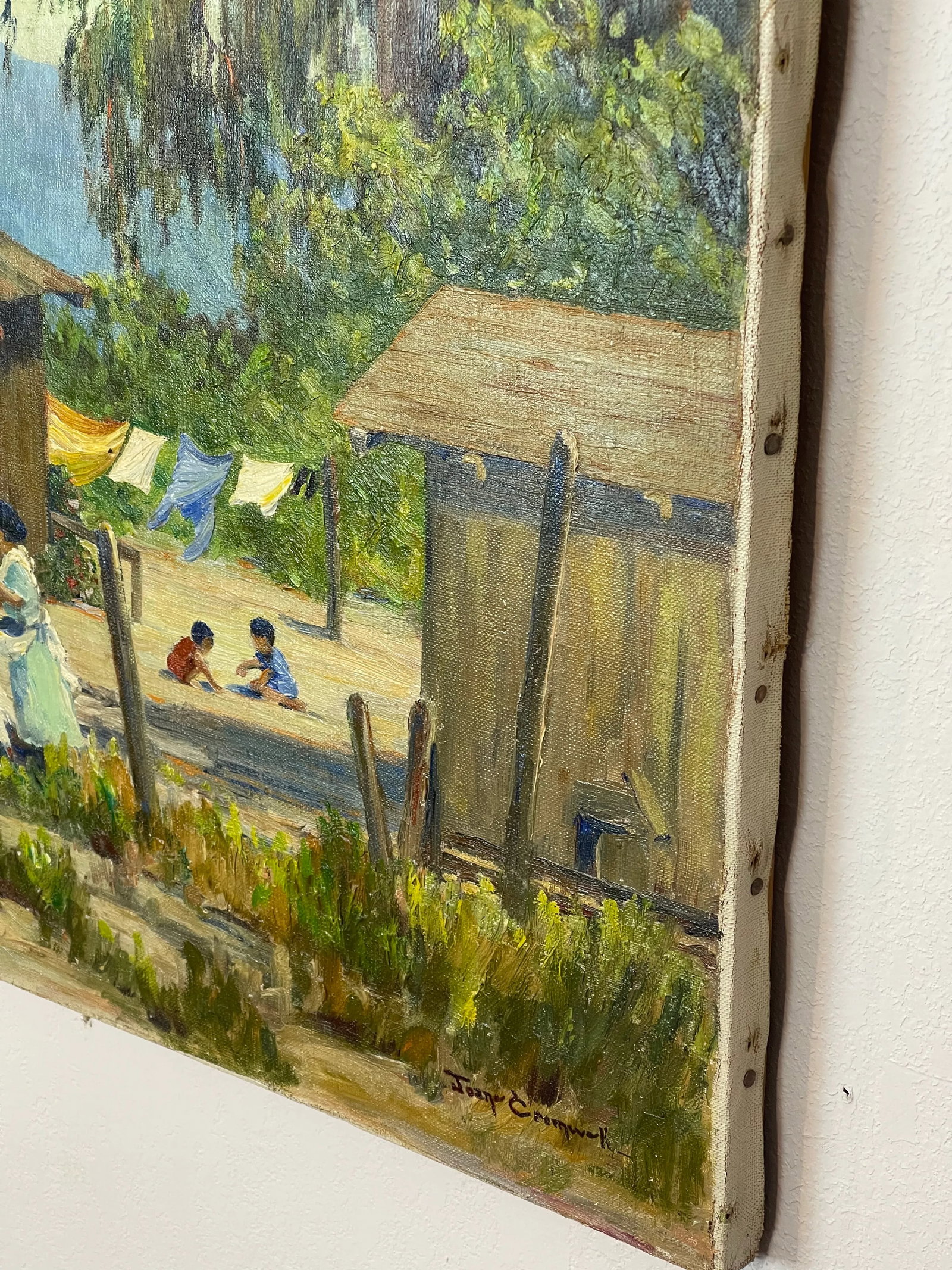 Vintage Joane Cromwell Original Signed Oil Painting on Canvas of a California Scene "Be It Ever So H - 4