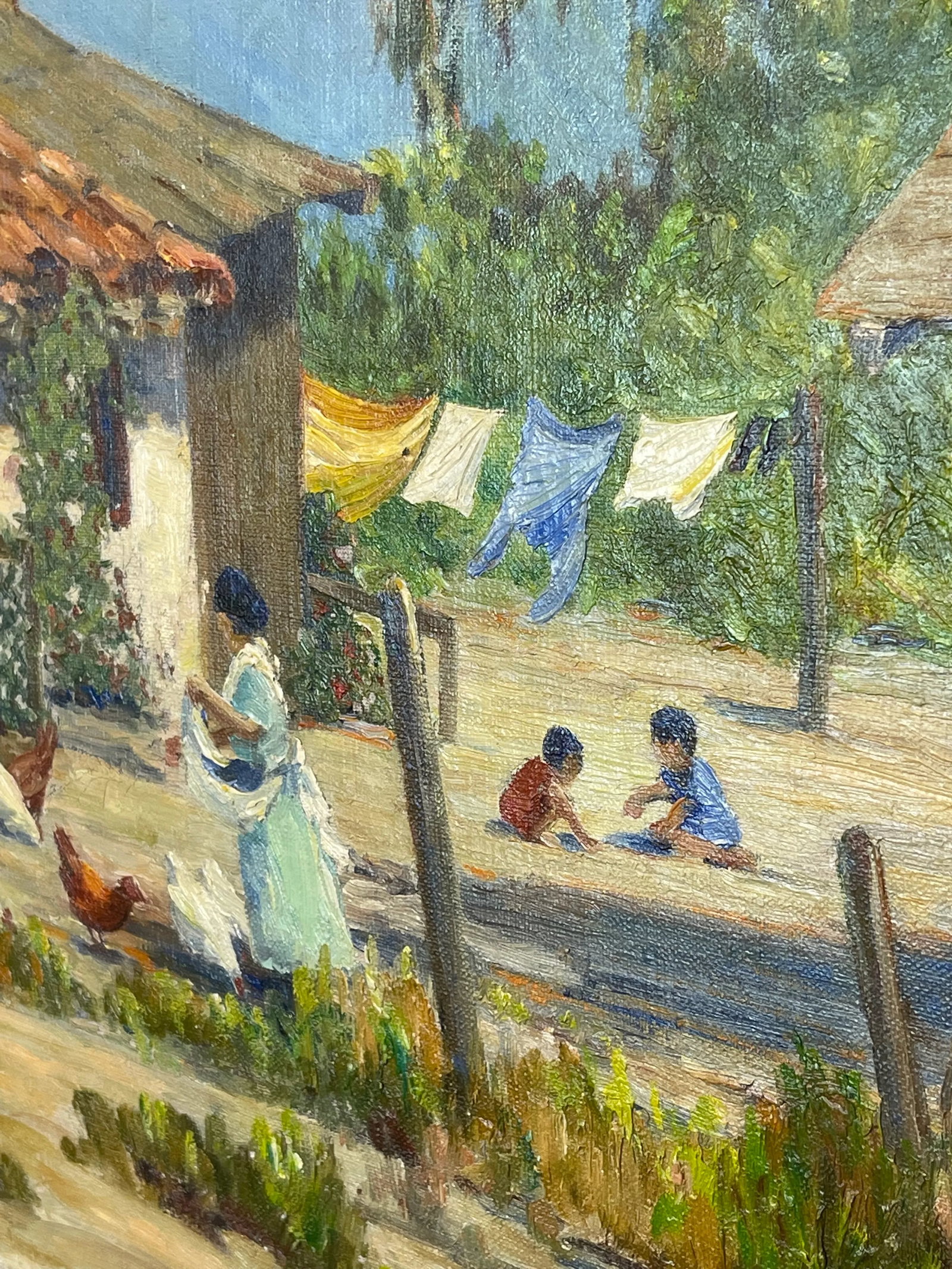 Vintage Joane Cromwell Original Signed Oil Painting on Canvas of a California Scene "Be It Ever So H - 5