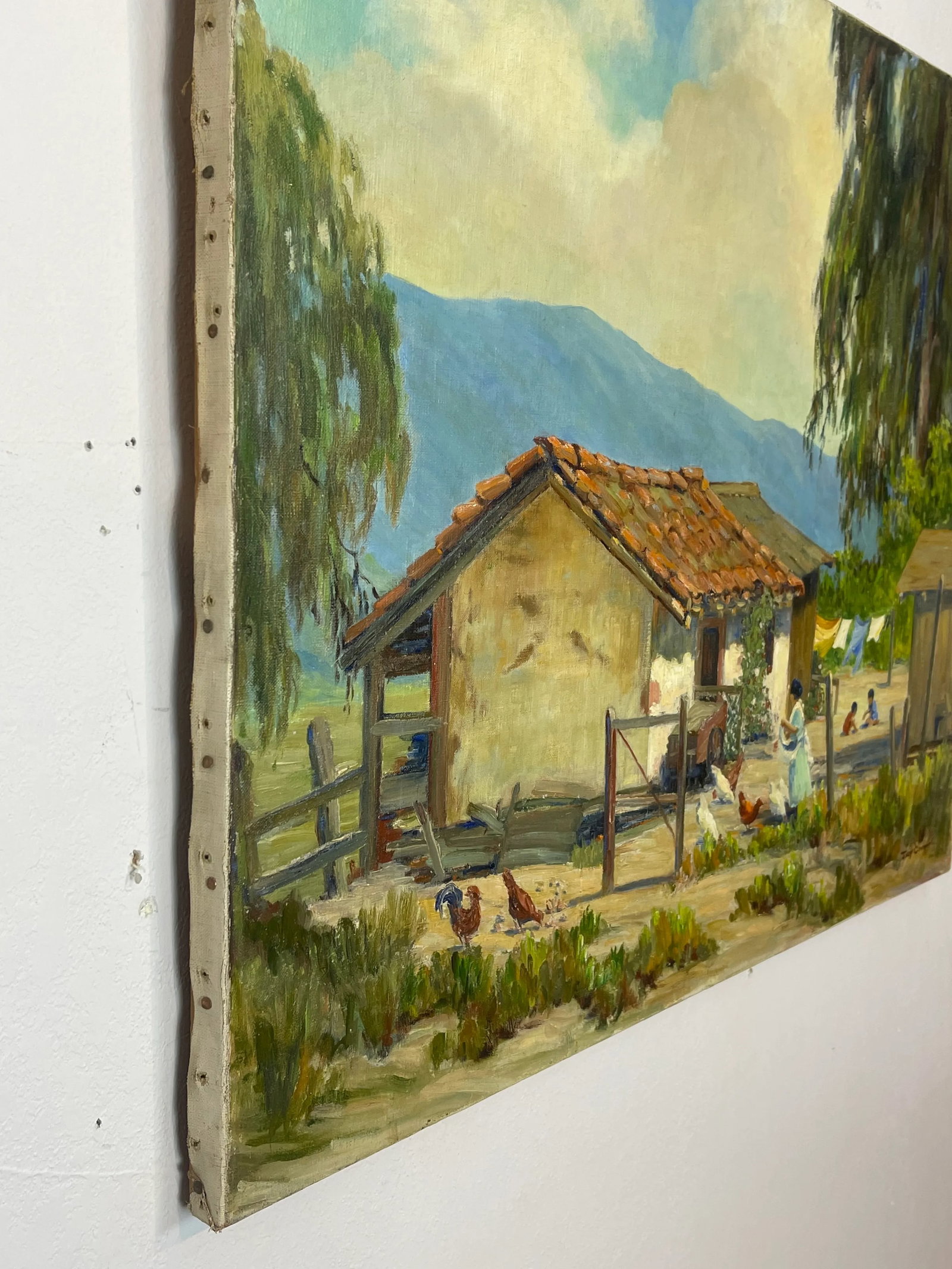 Vintage Joane Cromwell Original Signed Oil Painting on Canvas of a California Scene "Be It Ever So H - 6