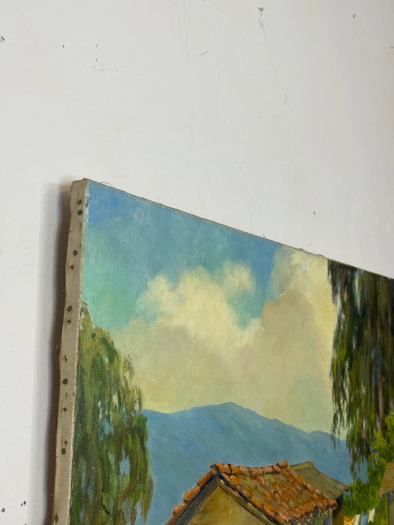 Vintage Joane Cromwell Original Signed Oil Painting on Canvas of a California Scene "Be It Ever So H - 7