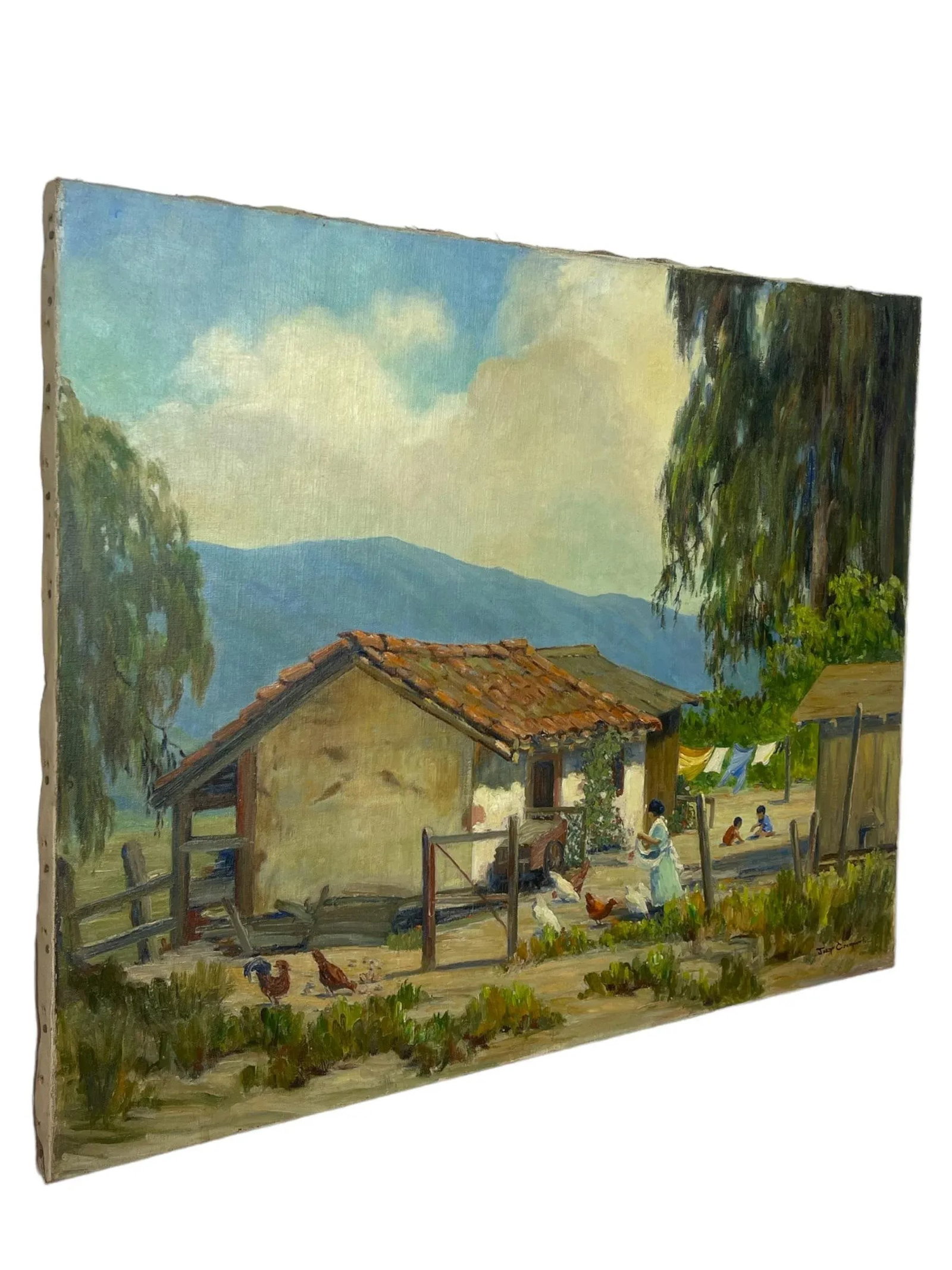 Vintage Joane Cromwell Original Signed Oil Painting on Canvas of a California Scene "Be It Ever So H - 9
