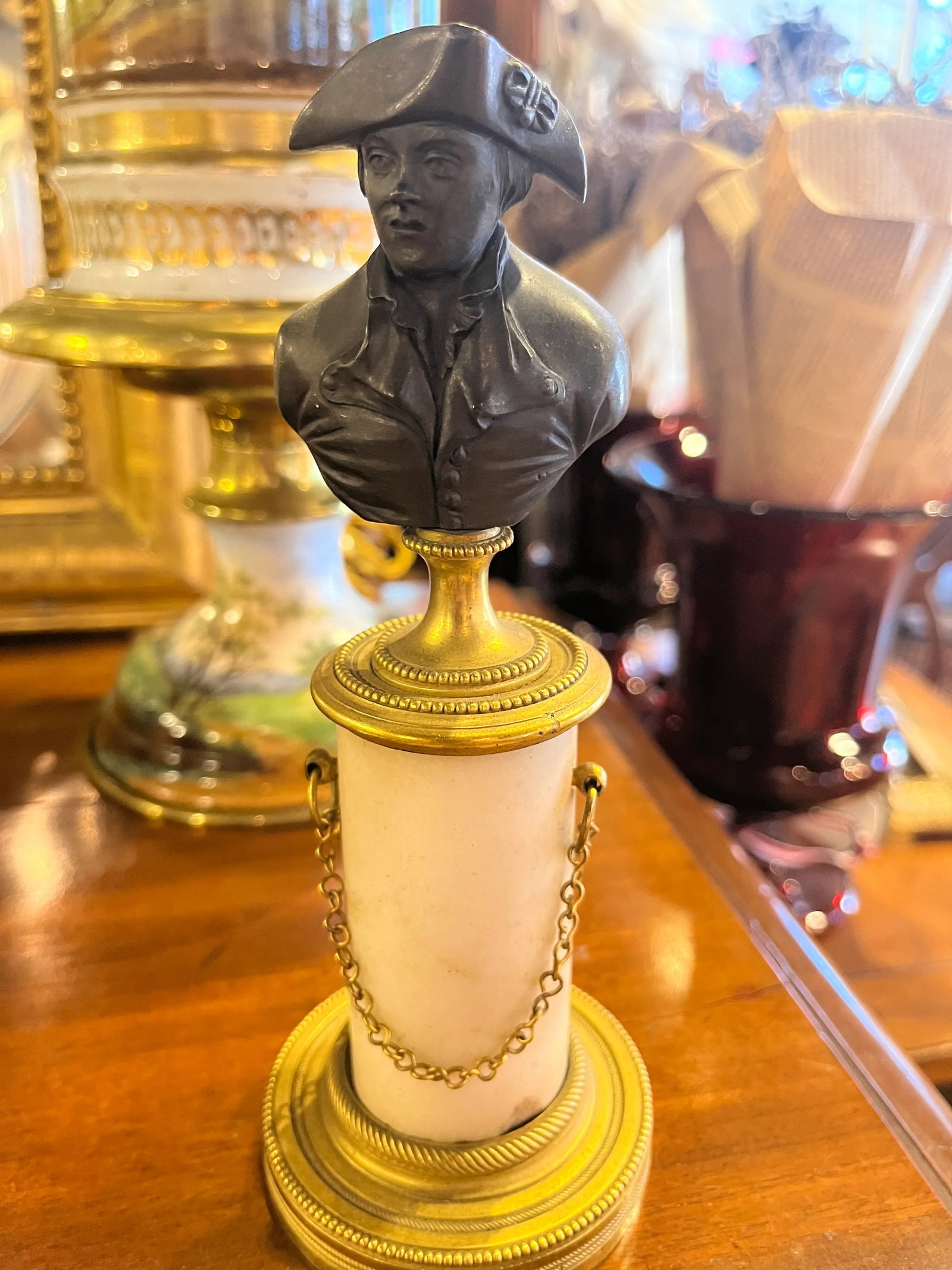 Mid 19th Century Grand Tour Pair of French Bronze Busts with Marble Ormolu and Brass - 3