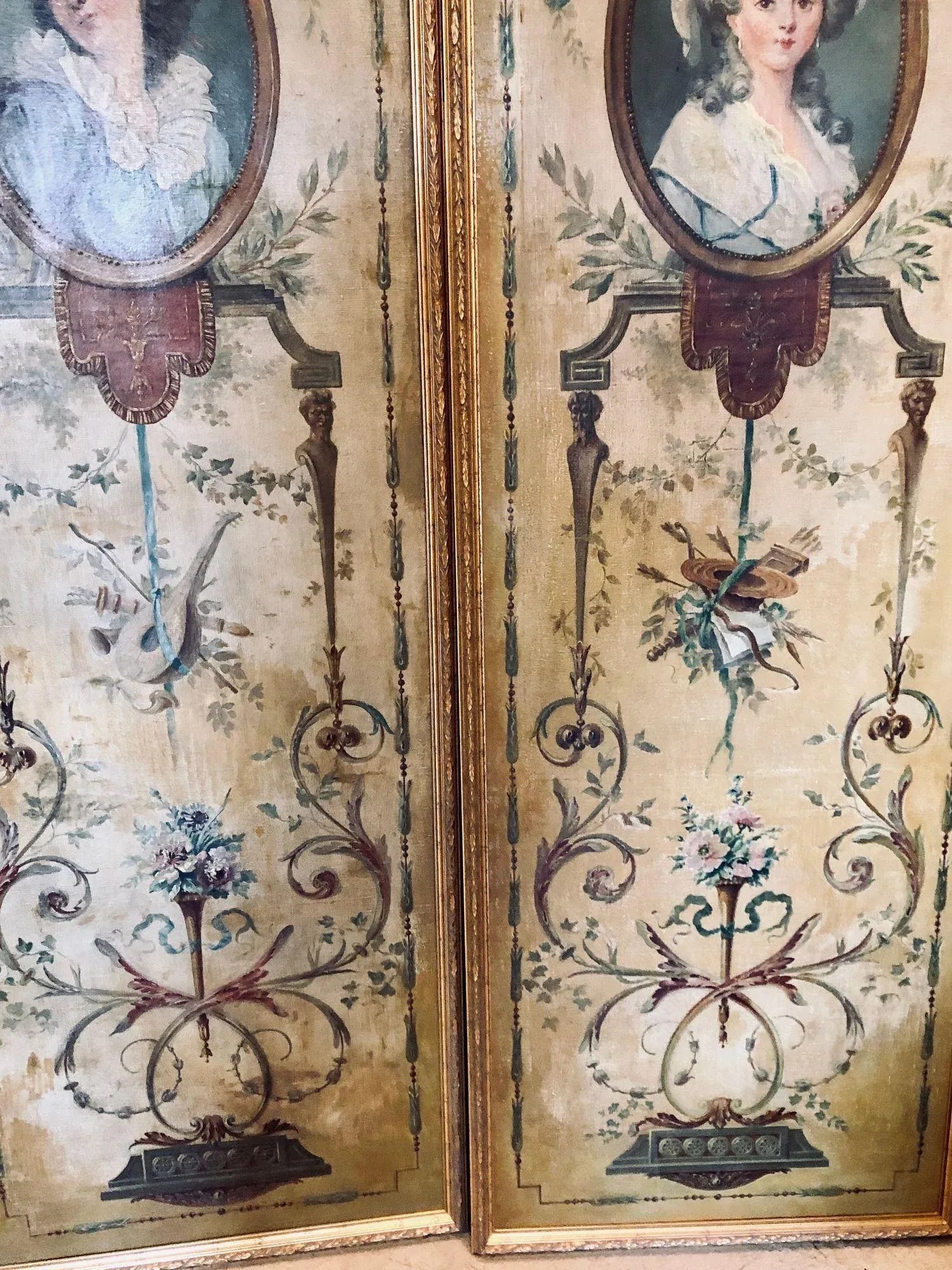 French 19th Century, Oil on Canvas, Wall Panels or Trumeau Paintings - 11