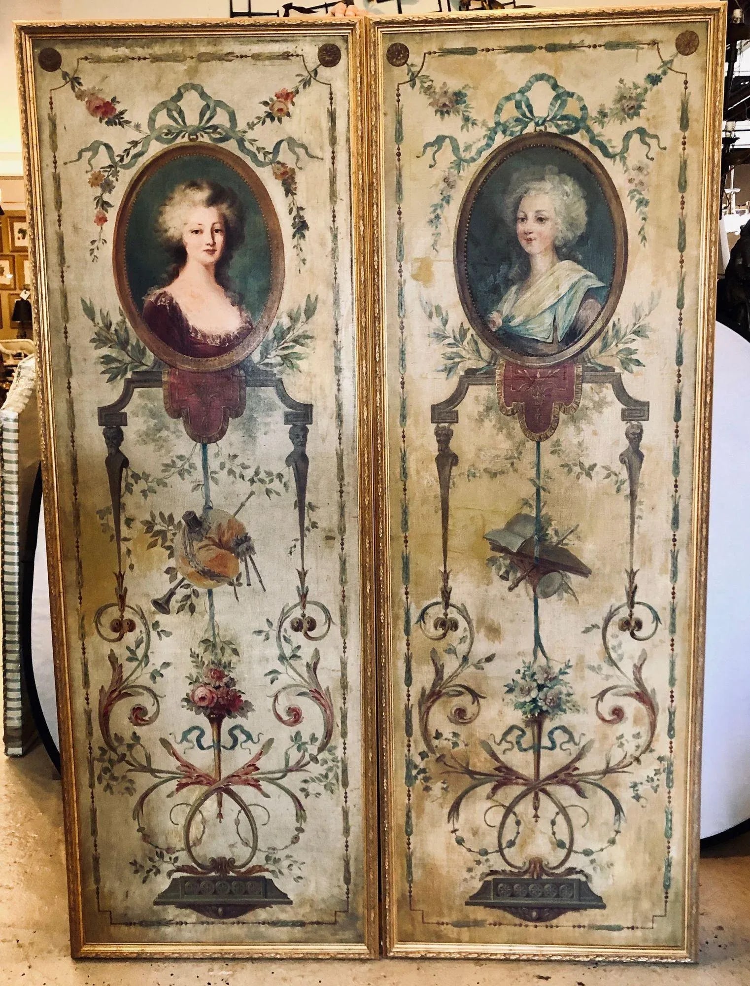 French 19th Century, Oil on Canvas, Wall Panels or Trumeau Paintings - 3