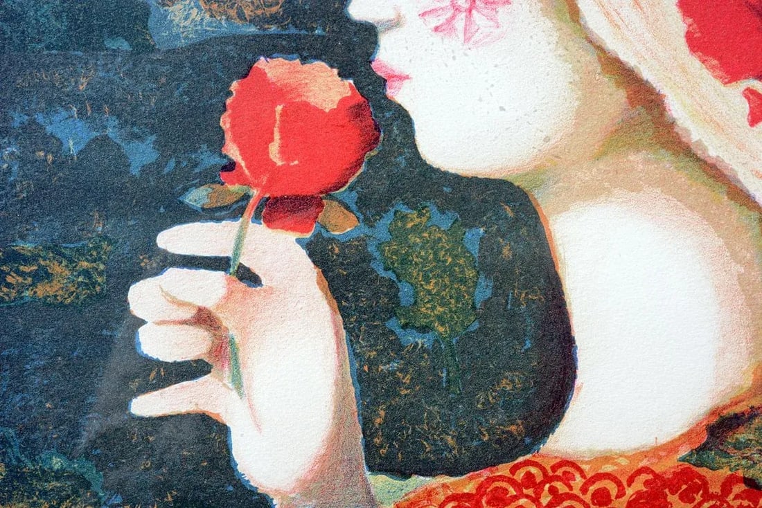 Mid-Century Pla Domenech Signed Blonde Girl Lithograph - 5