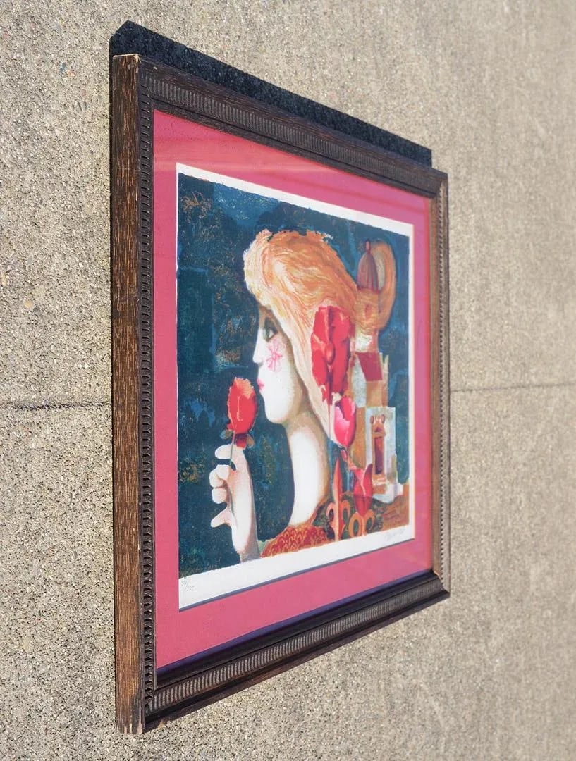 Mid-Century Pla Domenech Signed Blonde Girl Lithograph - 6