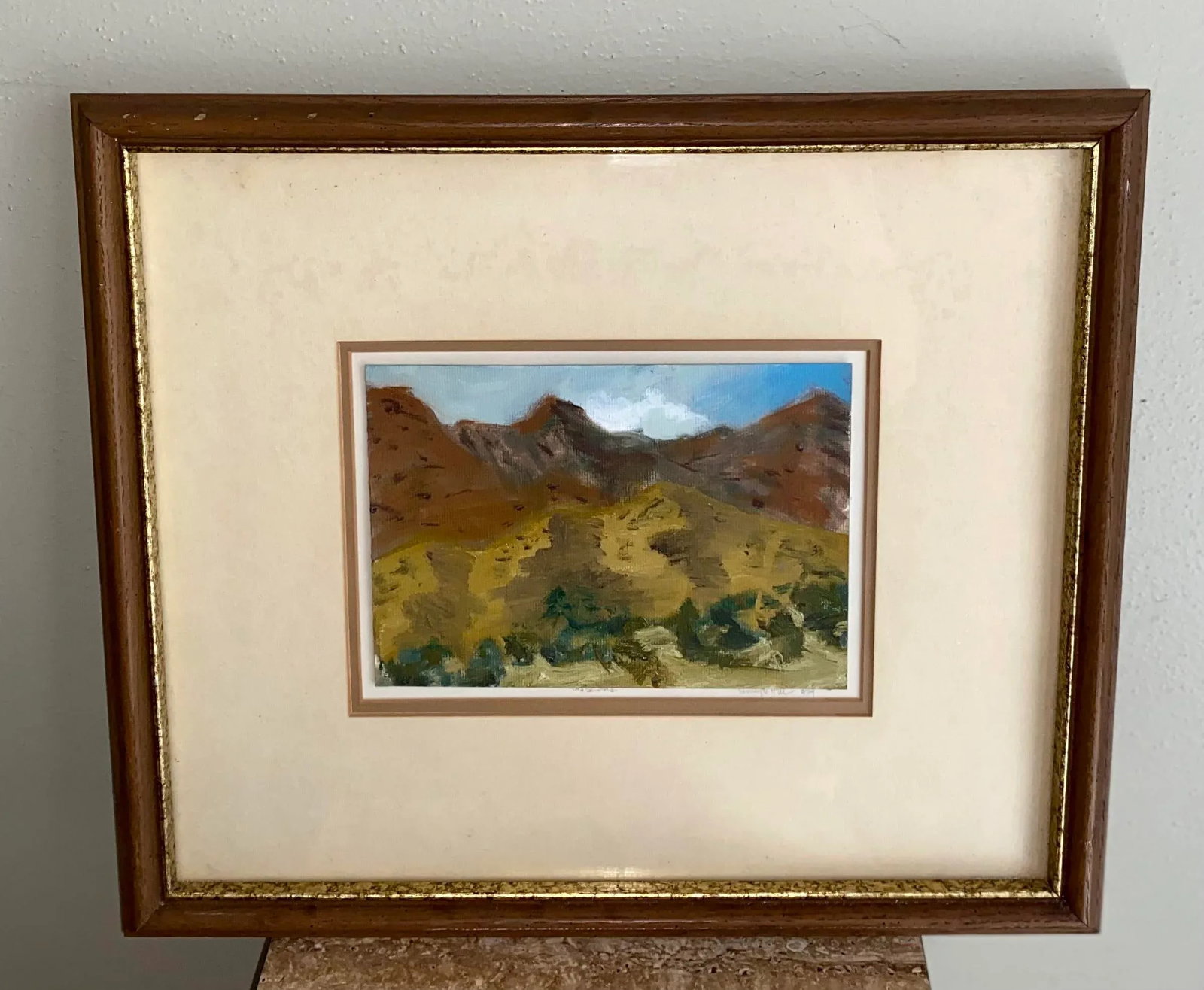 Vintage Western Oil Painting of Sandia Mountains New Mexico by Shelley Hull - 7