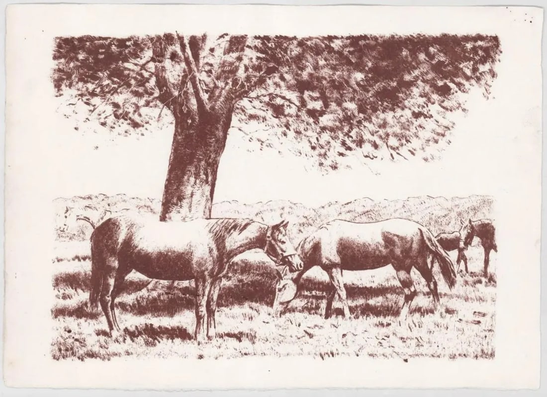 1980s Equestrian Lithograph - 2