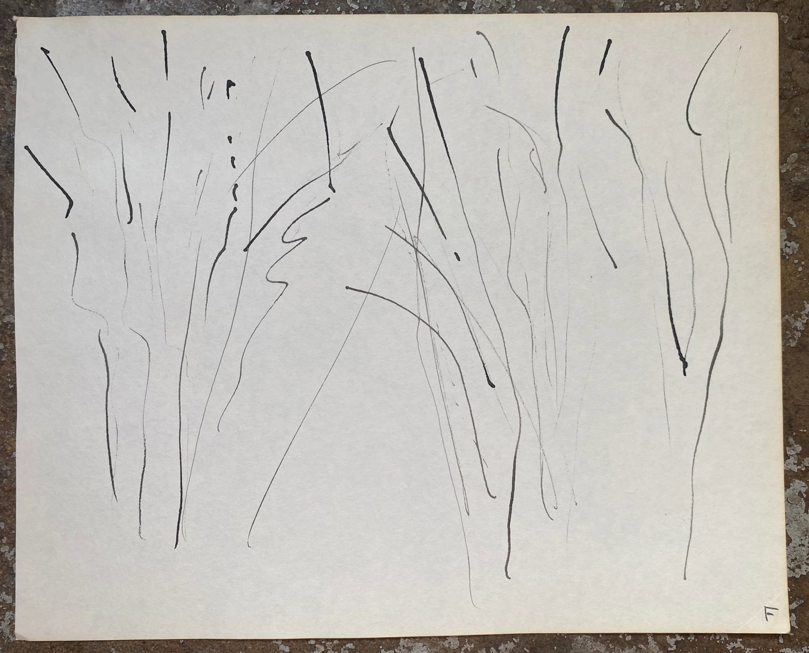 1960s Frank Wallace Minimalist Landscape Drawing - 2