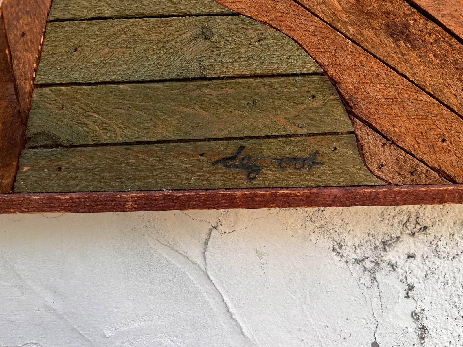 Vintage Original Theodore DeGroot Lath Folk Wall Art Signed by the Artist - 7