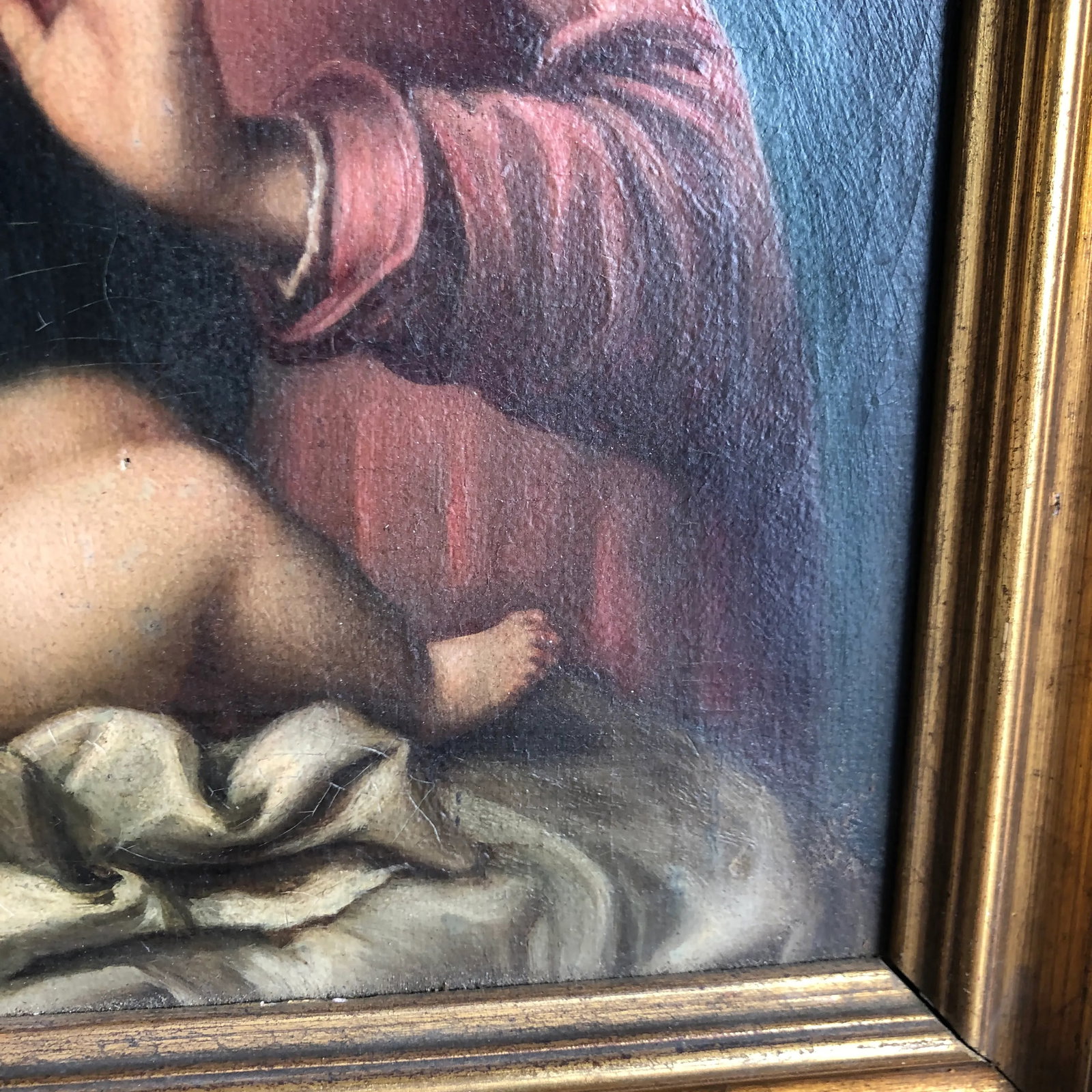 18th Century "Madonna of the Veil" Grand Tour Italian Figurative Oil Painting, Framed - 10