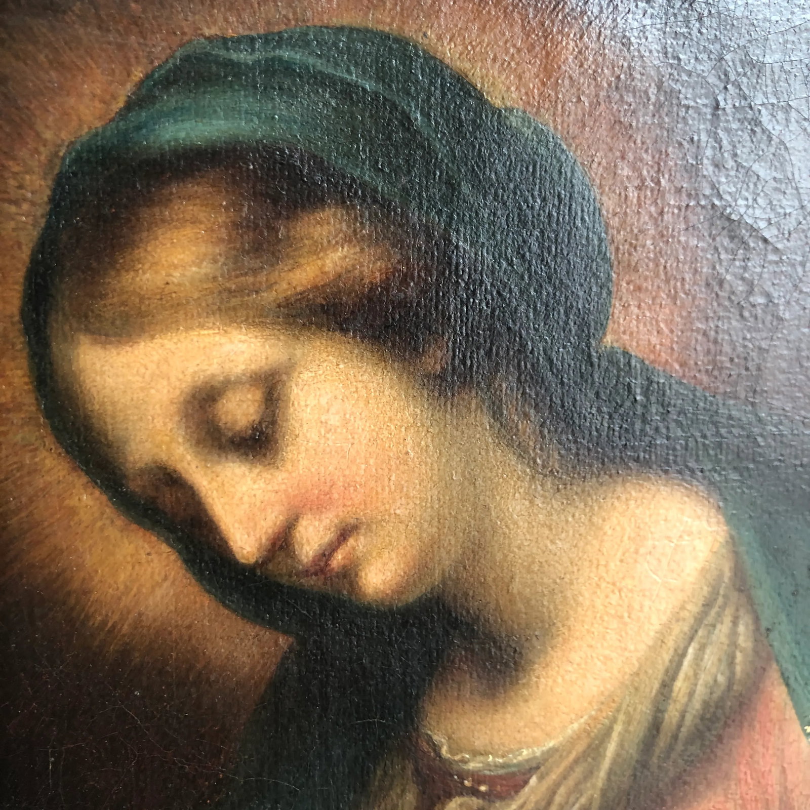 18th Century "Madonna of the Veil" Grand Tour Italian Figurative Oil Painting, Framed - 8