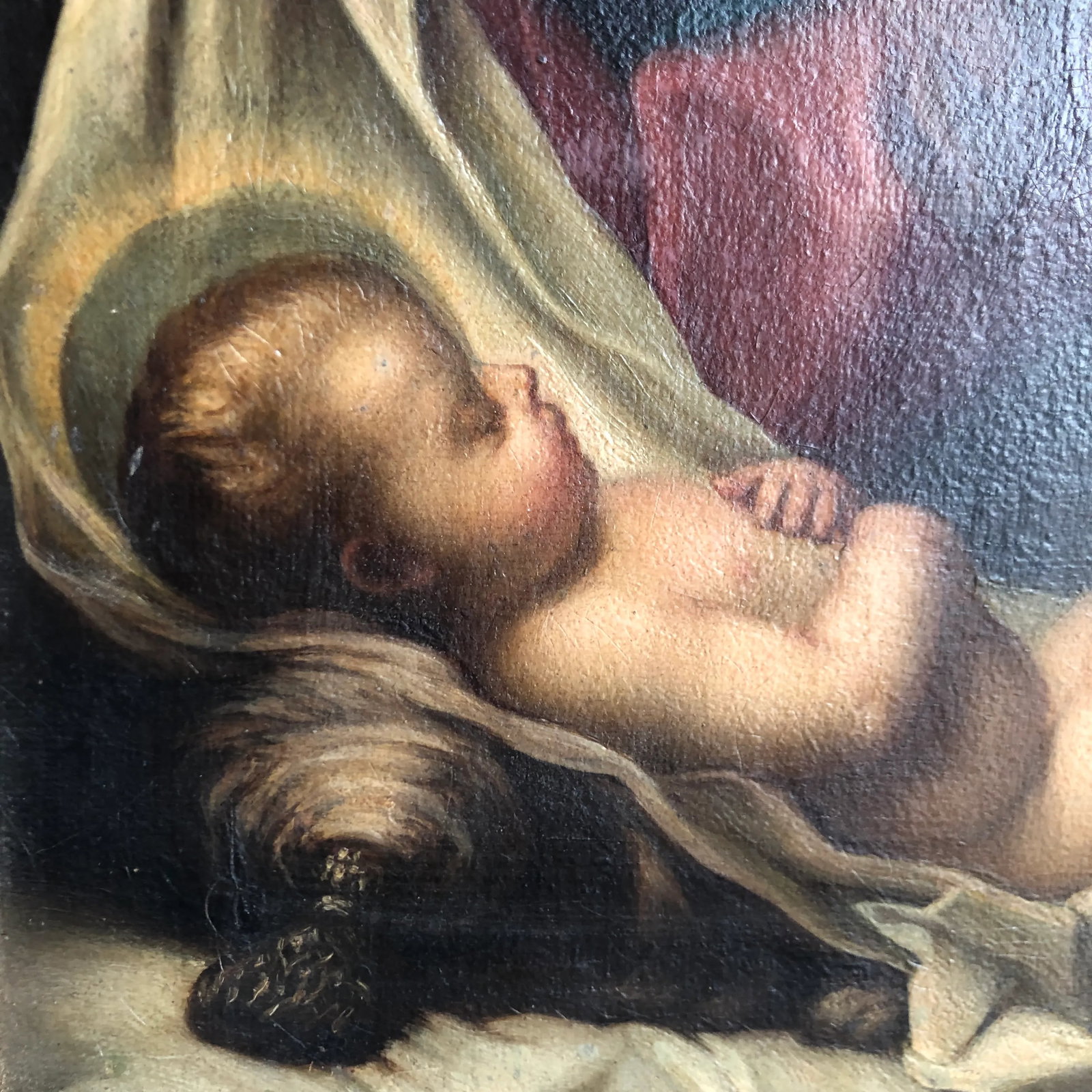 18th Century "Madonna of the Veil" Grand Tour Italian Figurative Oil Painting, Framed - 9