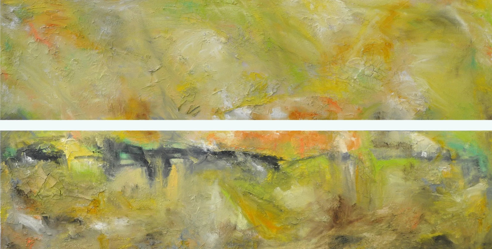 "Equinox" Original Abstract Landscape Oil Paintings - a Pair - 2