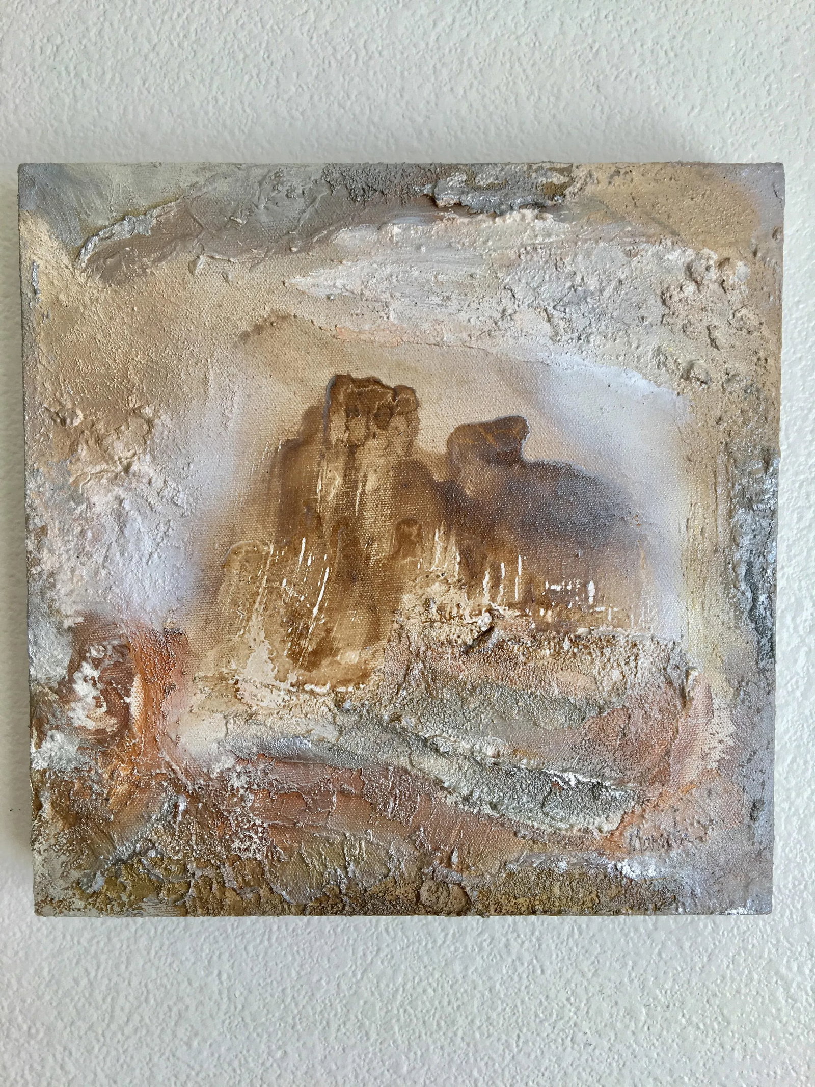 "Portal (#7 in Series)" Original Abstract Modern Neutral Art Metallic Landscape Painting - 4