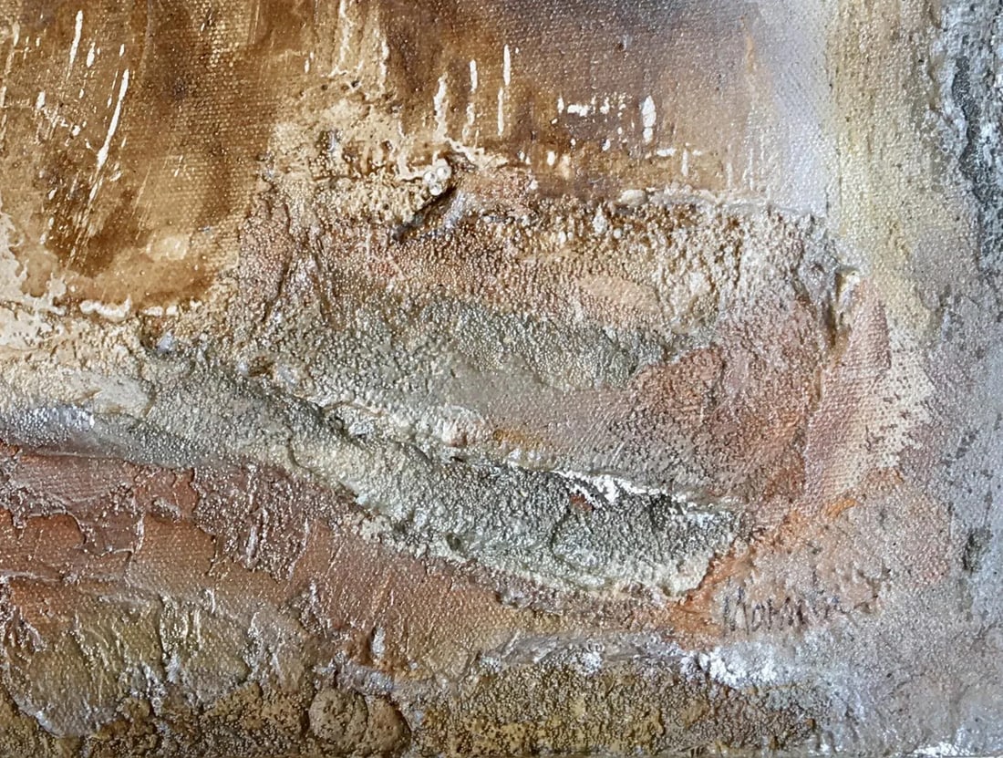 "Portal (#7 in Series)" Original Abstract Modern Neutral Art Metallic Landscape Painting - 5