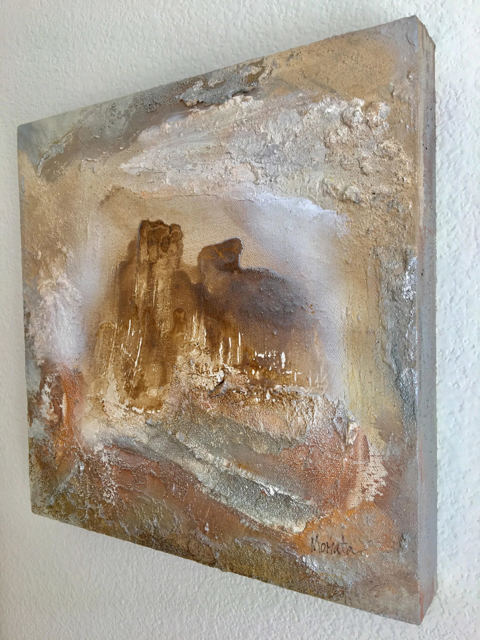 "Portal (#7 in Series)" Original Abstract Modern Neutral Art Metallic Landscape Painting - 6