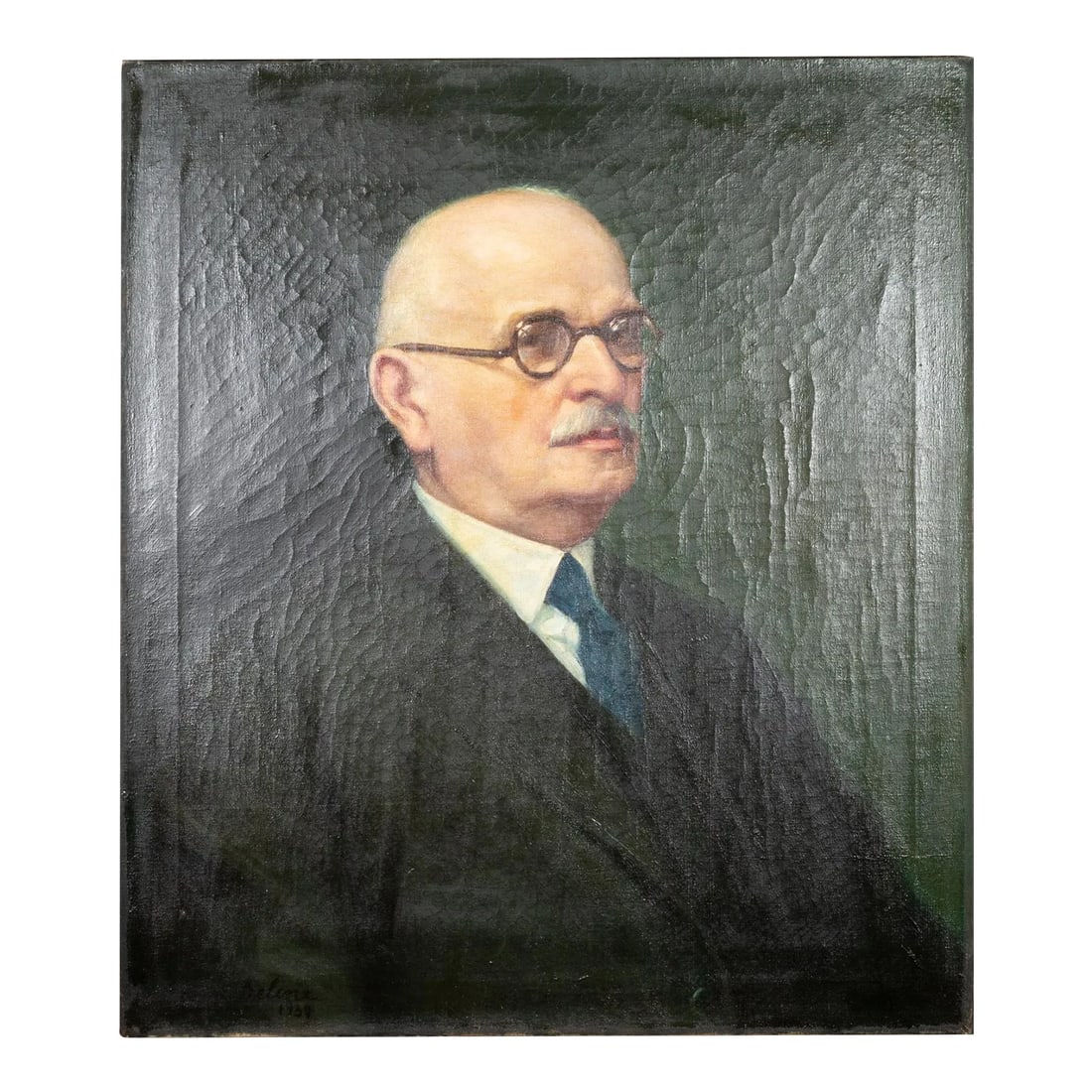 George Beline Oil on Canvas Portrait C.1930: ABOUT An original oil portrait on canvas by George Beline. The artwork is unframed. Subject unknown. CREATOR George Beline (New York, Belarussian, 1887 - 1971). DATE OF MANUFACTURE c.1930. MATERIALS