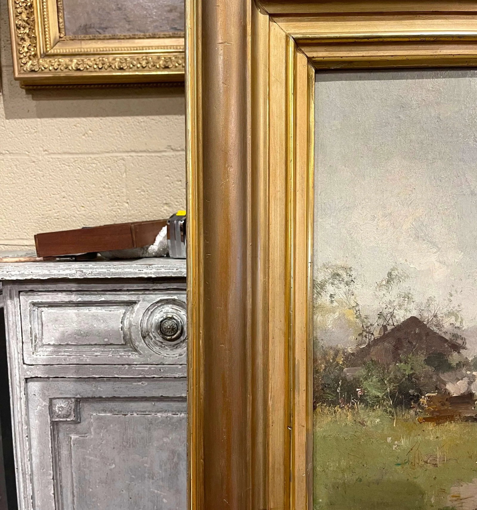 19th Century Framed Farmyard Oil Painting Signed Kermanguy for E. Galien-Laloue - 9