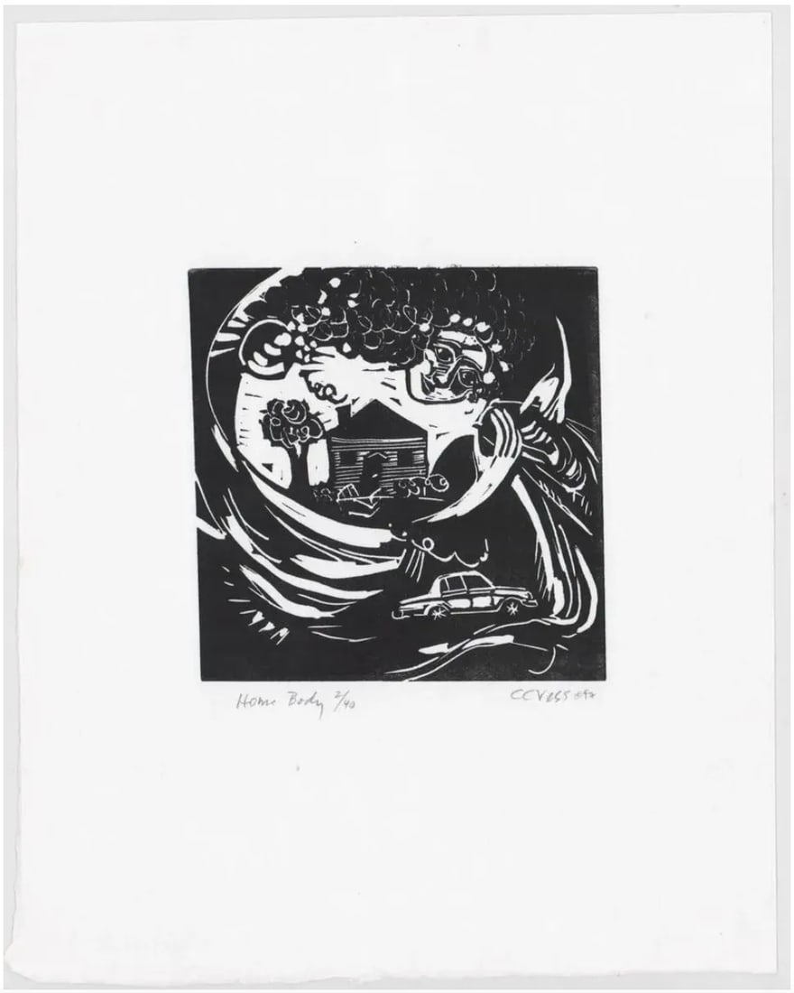 1997 Home Body Linocut by Vess - 2