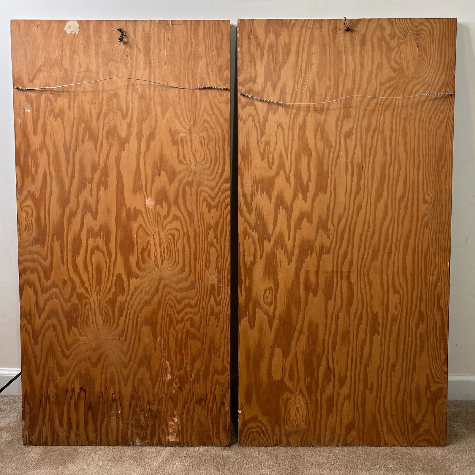 Mid 20th Century Leon Dusso Diptych, Paintings Oil on Wood- Set of 2 - 6